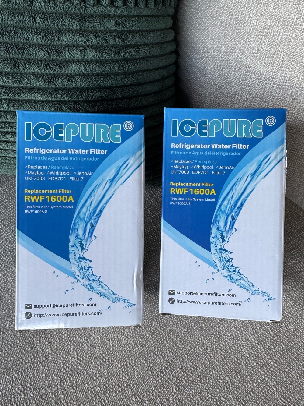 ICEPURE RWF1600A Refrigerator Water Filters 2 Pack EDR7D1 Filter 7 NEW